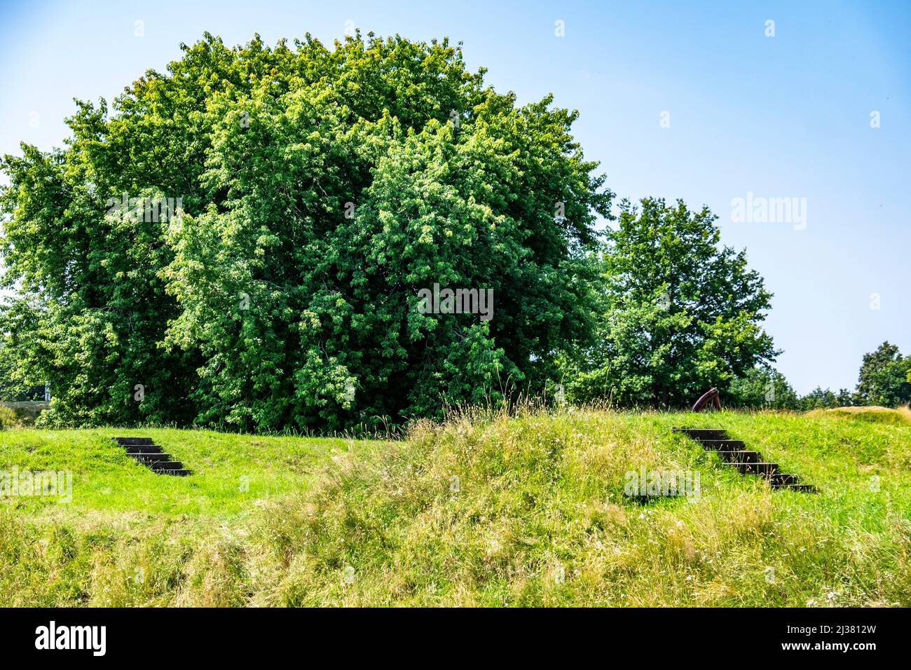 Concrete stairs in the Casemates of Naarden, The Netherlands, Europe