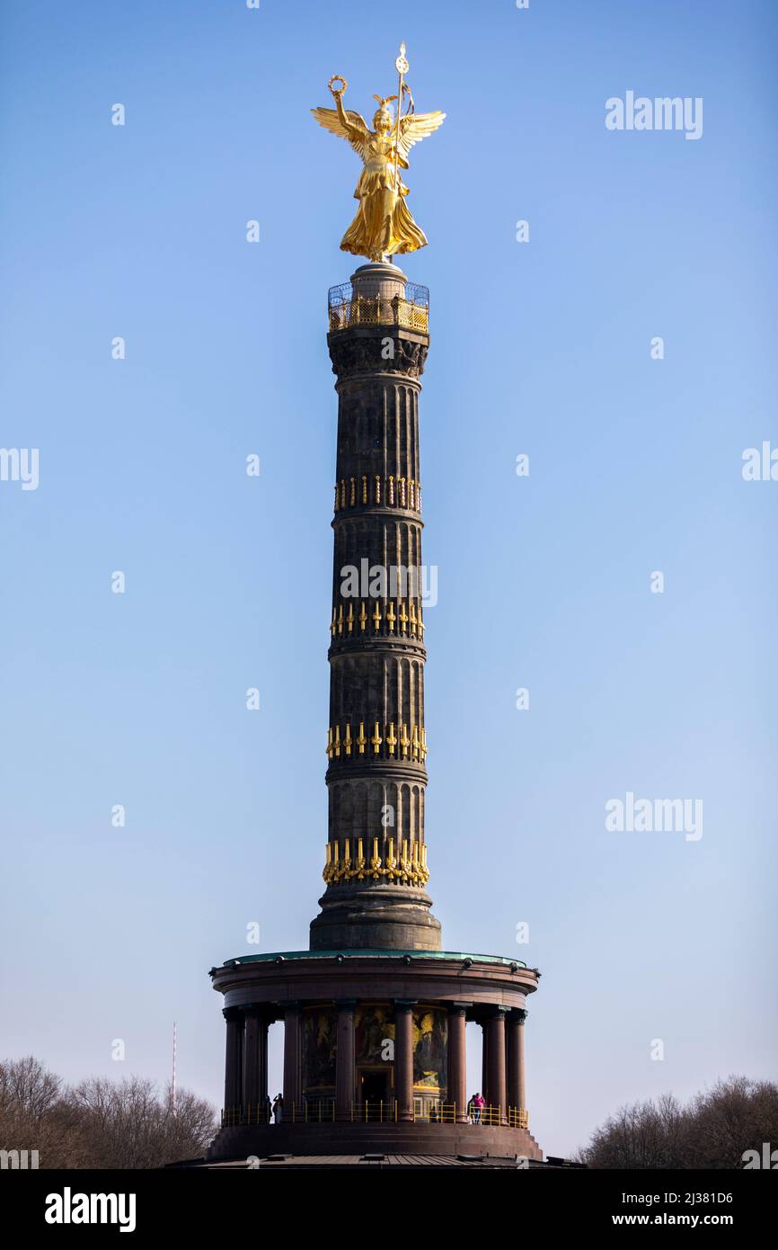 Berlin, Germany Golden angel statue on Berlin victory column Stock