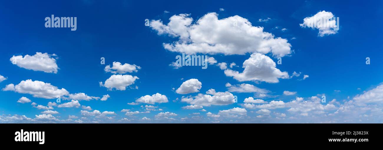 Panorama photo of blue sky background with white clouds Stock Photo - Alamy