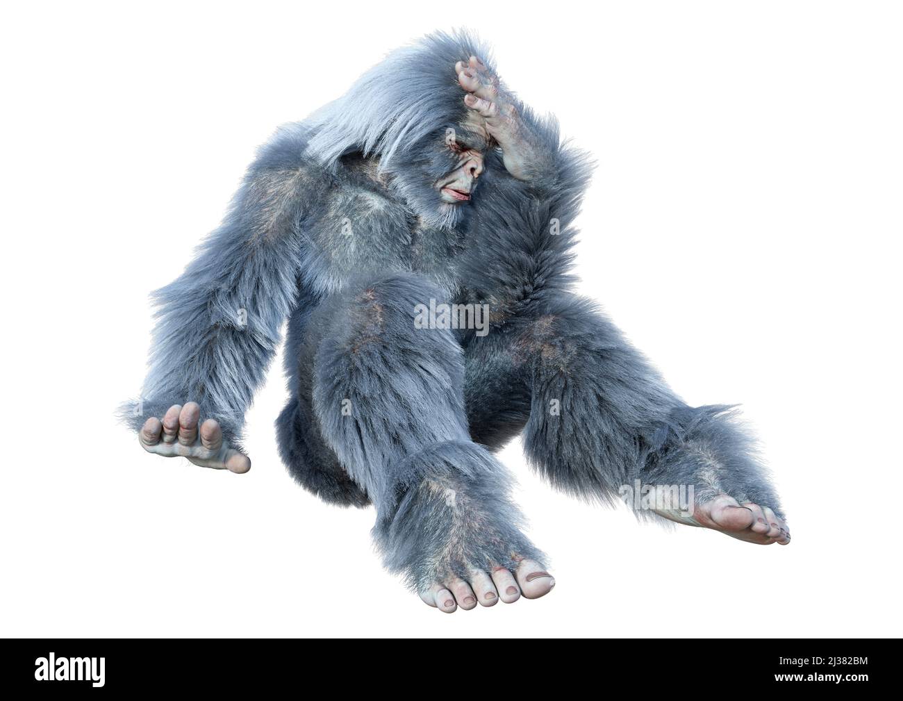 3D rendering of a fantasy creature yeti isolated on white background Stock  Photo - Alamy