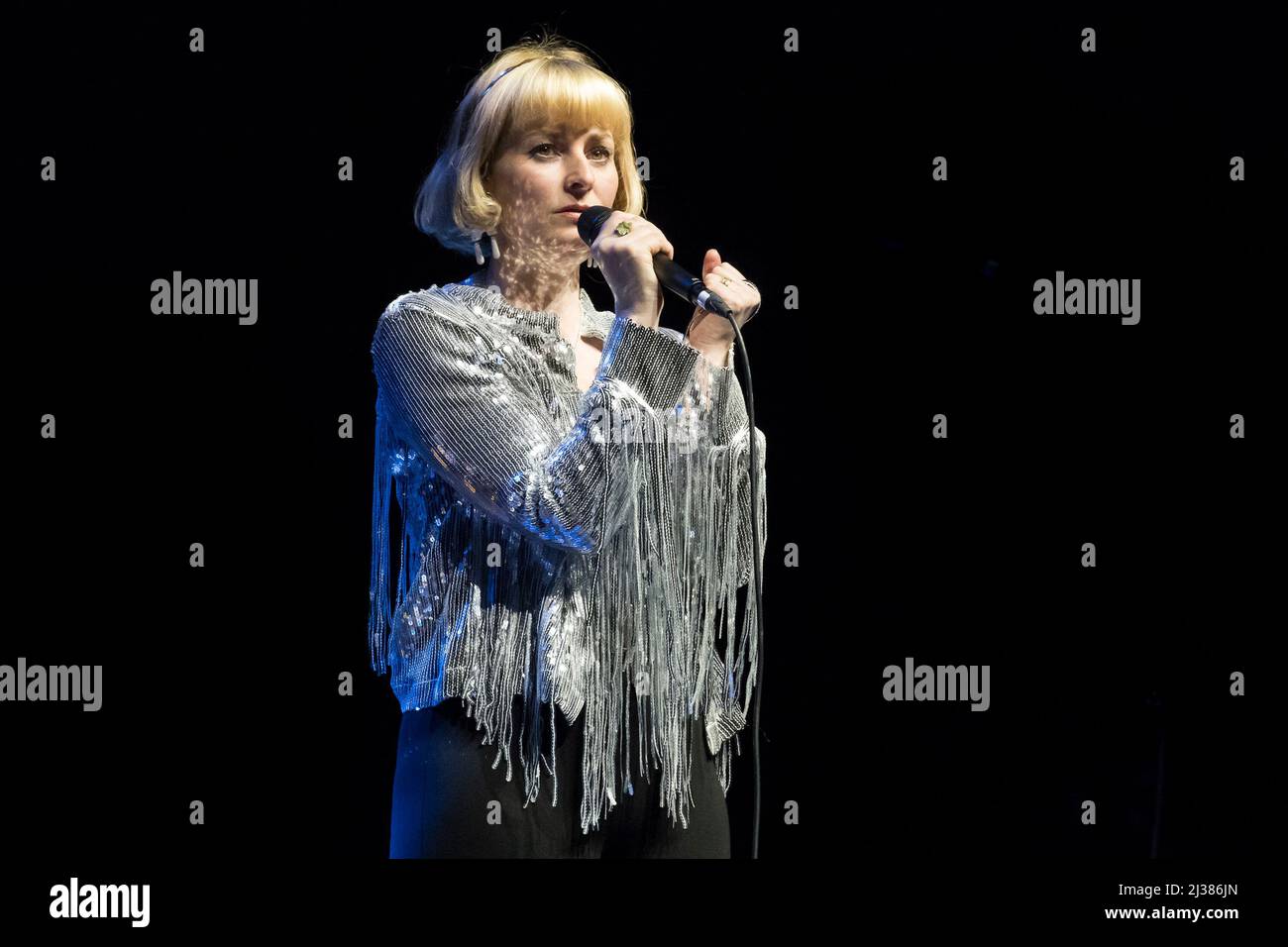Toronto, Canada. 04th Apr, 2022. Canadian folk pop singer-songwriter based in Halifax, Nova Scotia, Jenn Grant, performs at a sold out show at Massey Hall in Toronto. Credit: SOPA Images Limited/Alamy Live News Stock Photo