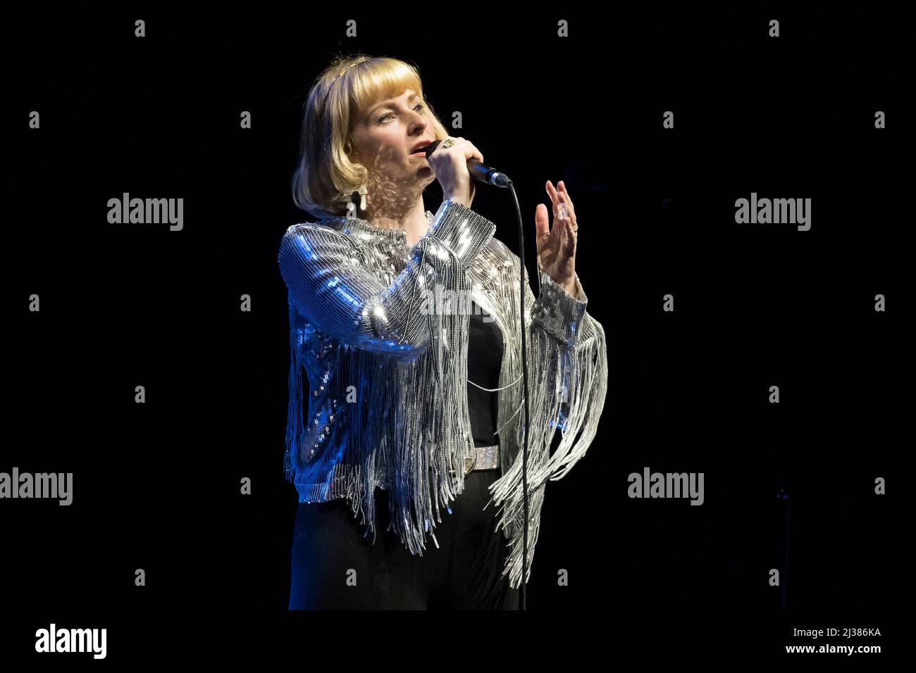 Toronto, Canada. 04th Apr, 2022. Canadian folk pop singer-songwriter based in Halifax, Nova Scotia, Jenn Grant, performs at a sold out show at Massey Hall in Toronto. Credit: SOPA Images Limited/Alamy Live News Stock Photo