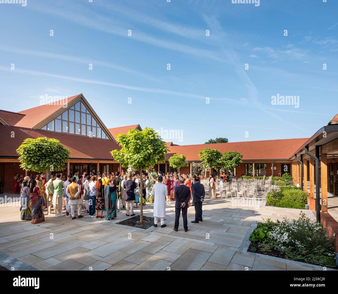 courtyard-wedding-in-progress-bhaktivedanta-manor-haveli-watford