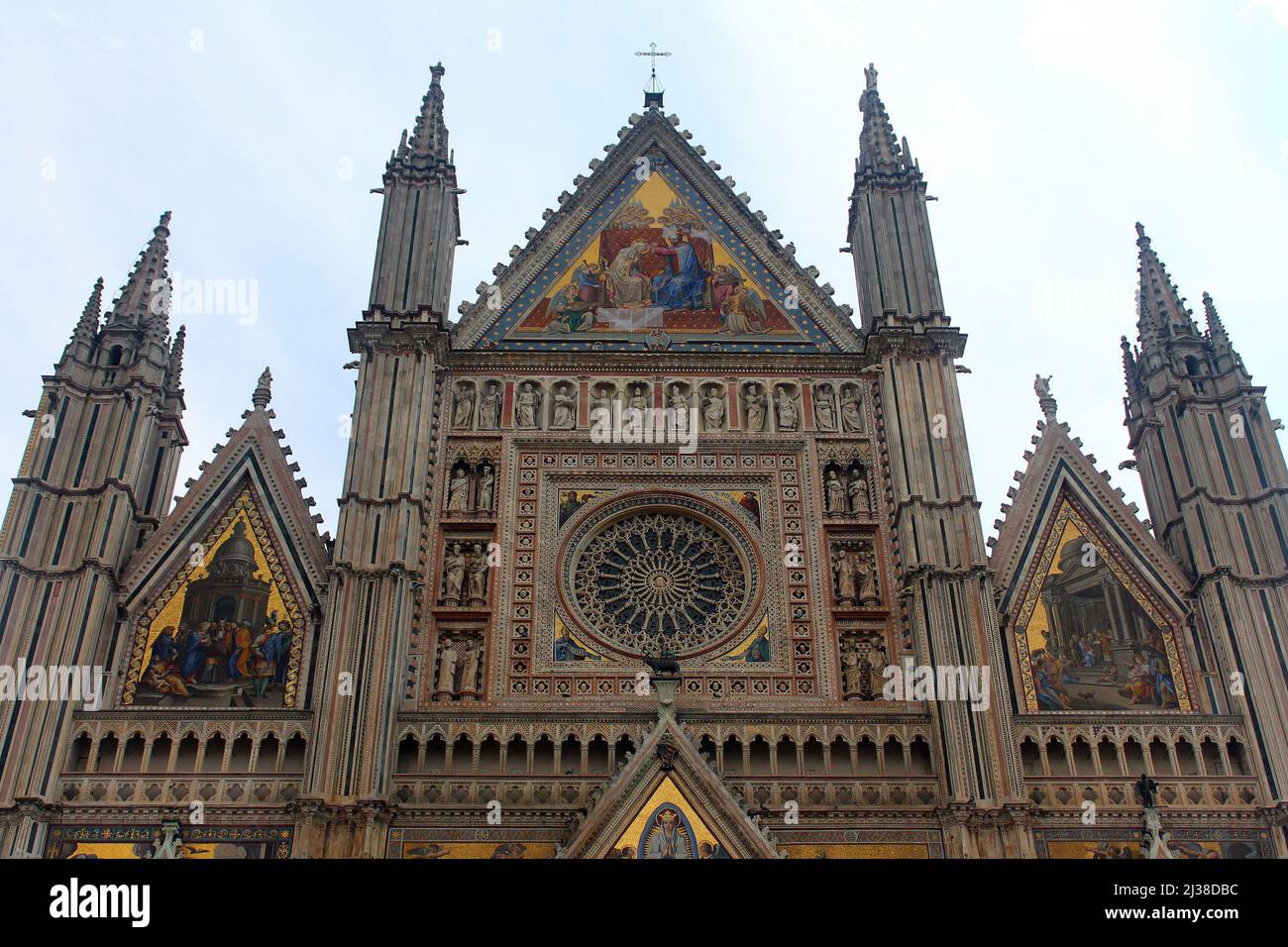 Close up of the Orvieto Cathedral (Duomo di Orvieto) in Umbria in Italy Stock Photo
