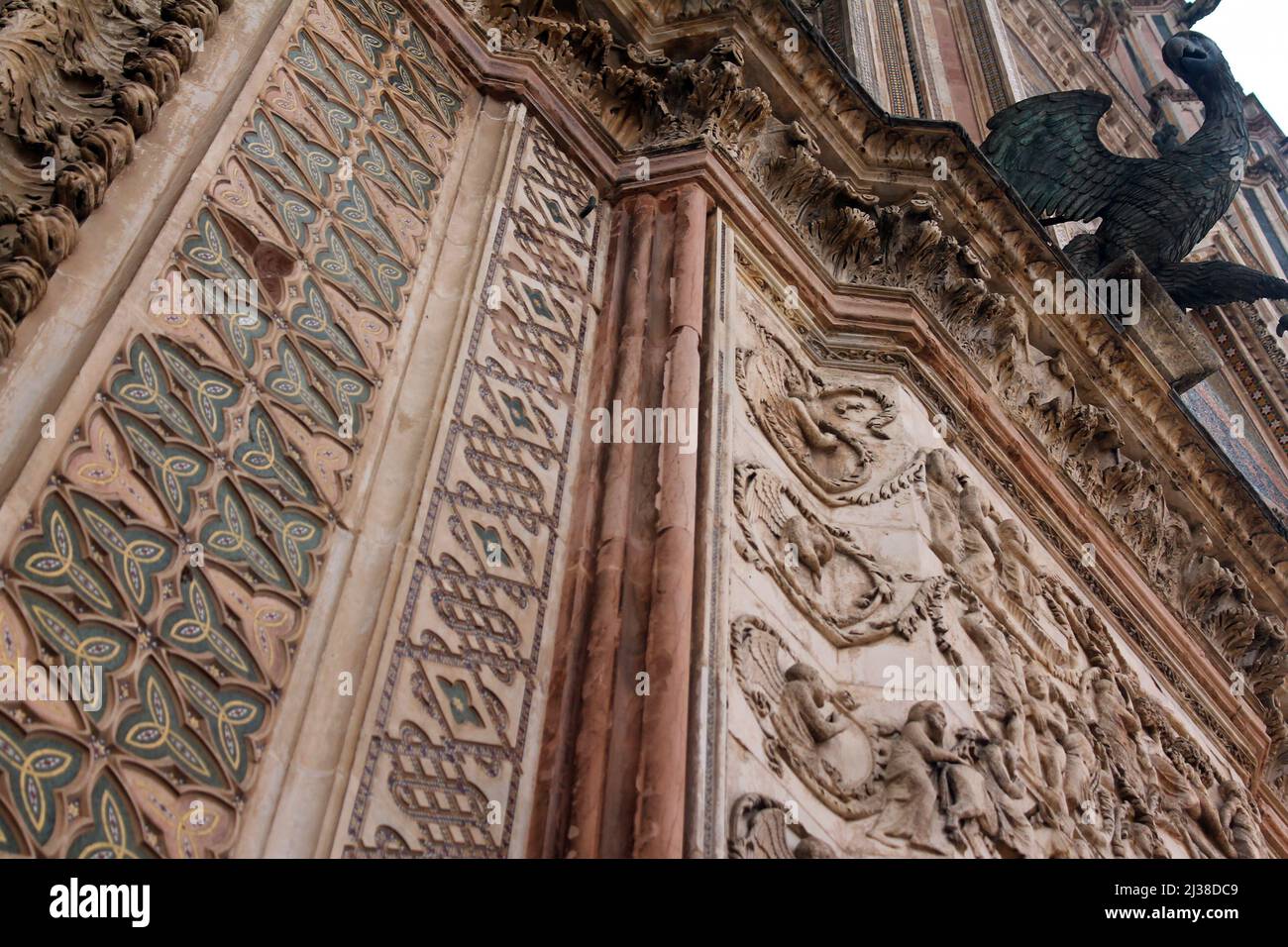 Close up of details of Orvieto Cathedral (Duomo di Orvieto) in Umbria in Italy Stock Photo