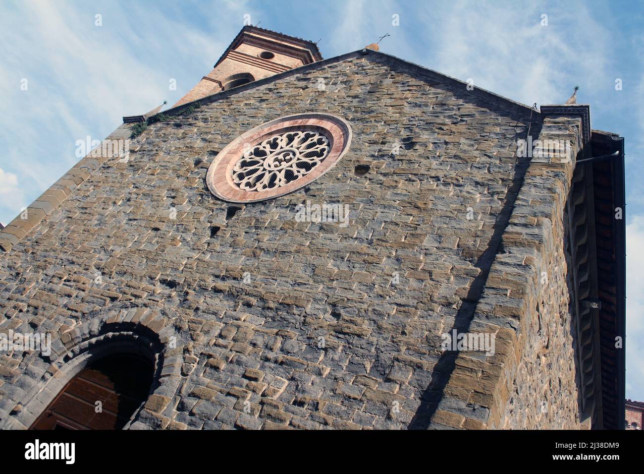 Historical stones church in the center of Deruta, village of the porcelain, in Umbria in Italy Stock Photo