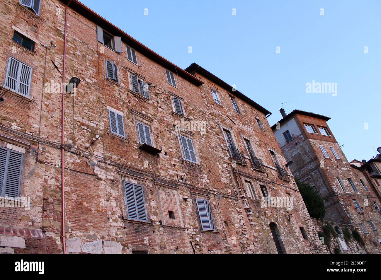 The historical stone buildings in the center of Perugia in Umbria in Italy Stock Photo