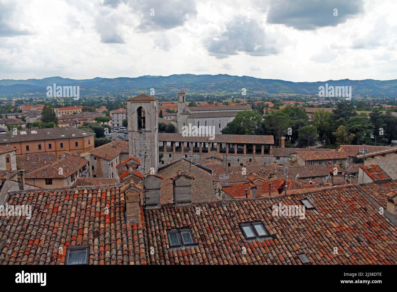 The traditional roves of Gubbio during a cloudy day in Umbria in Italy Stock Photo