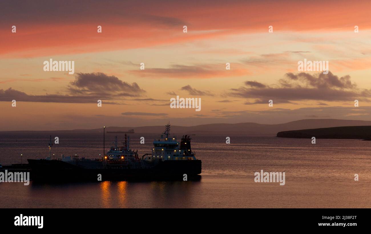 Scapa pier, Orkney mainland Stock Photo