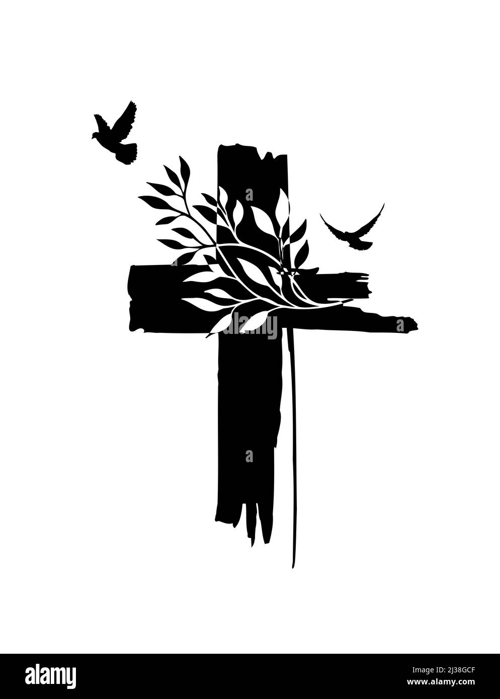 Stop the war in Ukraine. Hand drawn cross symbol. Black sketch cross symbol on white background. Vector illustration. Vector illustration Stock Vector