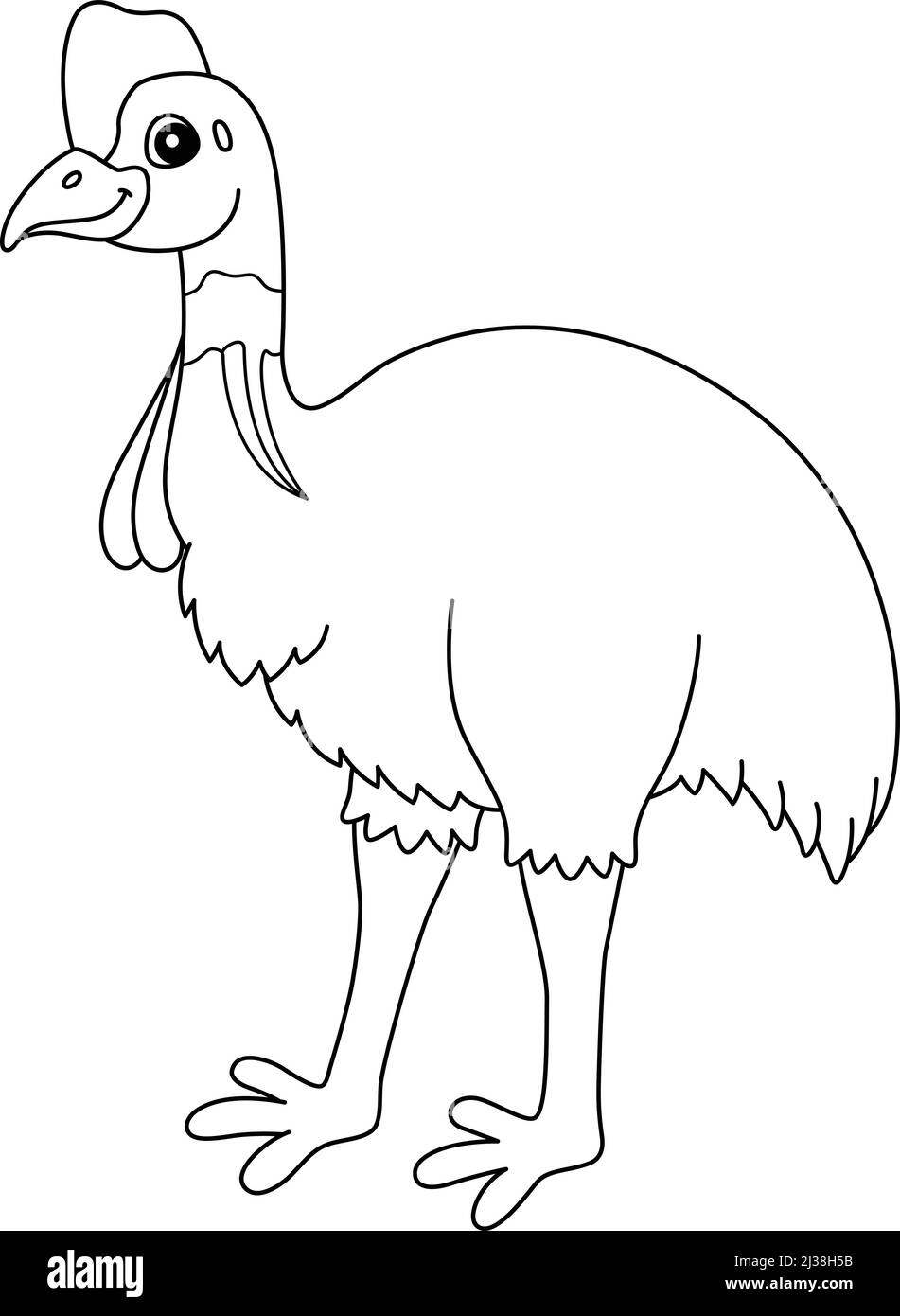 Cassowary Bird Animal Coloring Page Isolated Stock Vector
