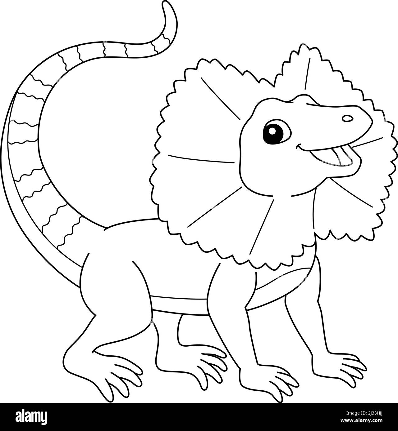 Frill Necked Lizard Coloring Page Isolated Stock Vector