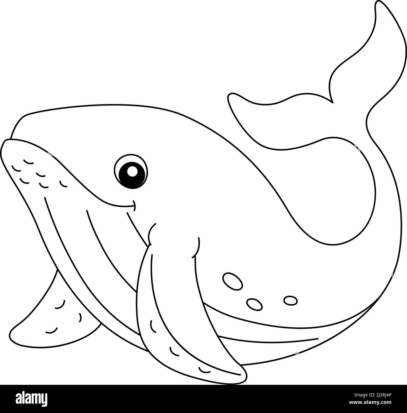 Humpback Whale Coloring Page Isolated for Kids Stock Vector Image ...
