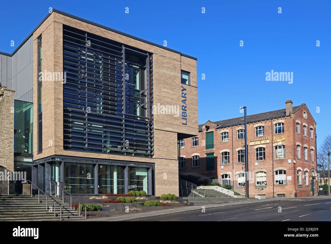 Halifax Library and Calderdale Industrial Museum, Halifax, West Yorkshire Stock Photo