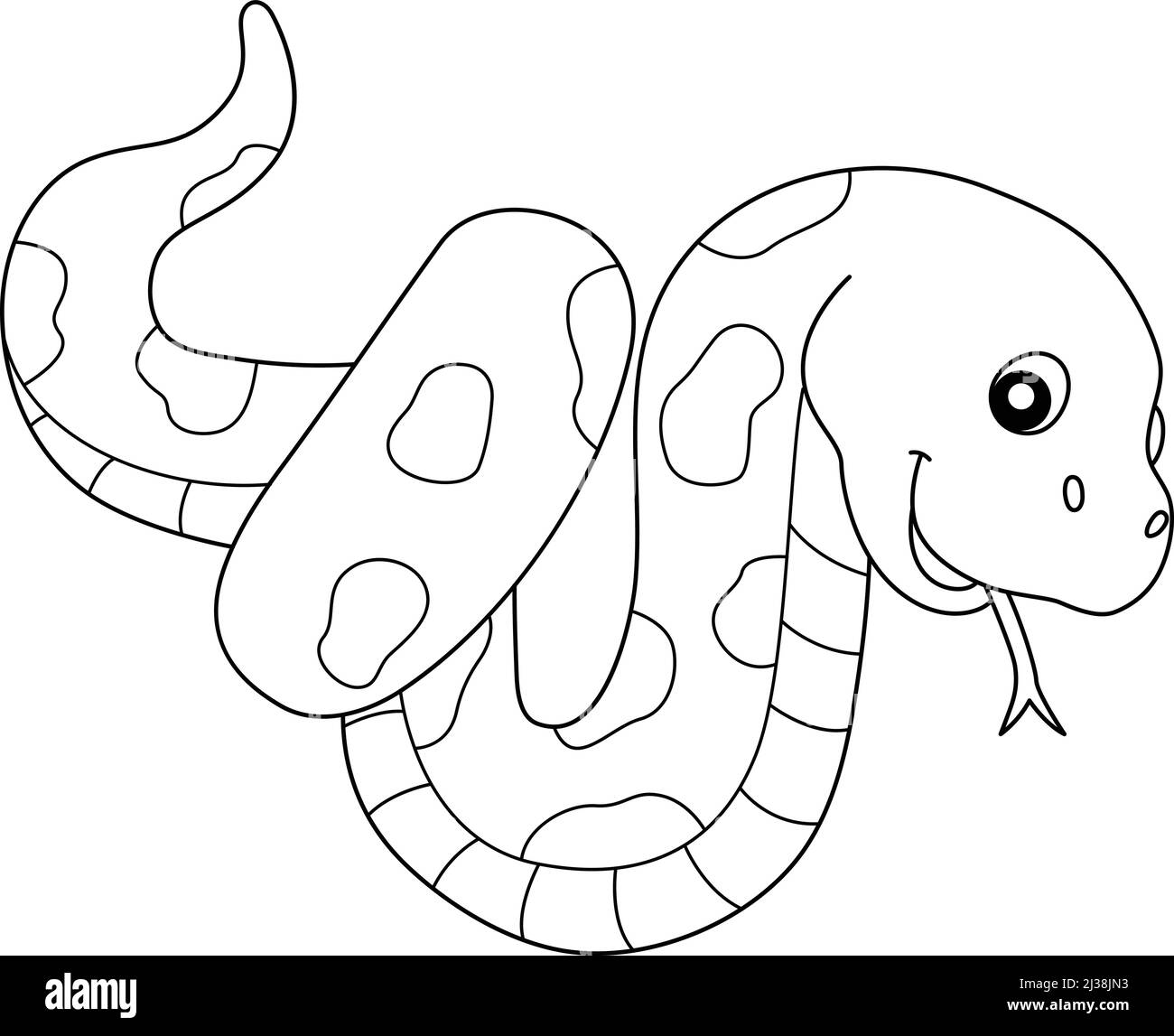Snake Animal Coloring Page Isolated for Kids Stock Vector Image & Art