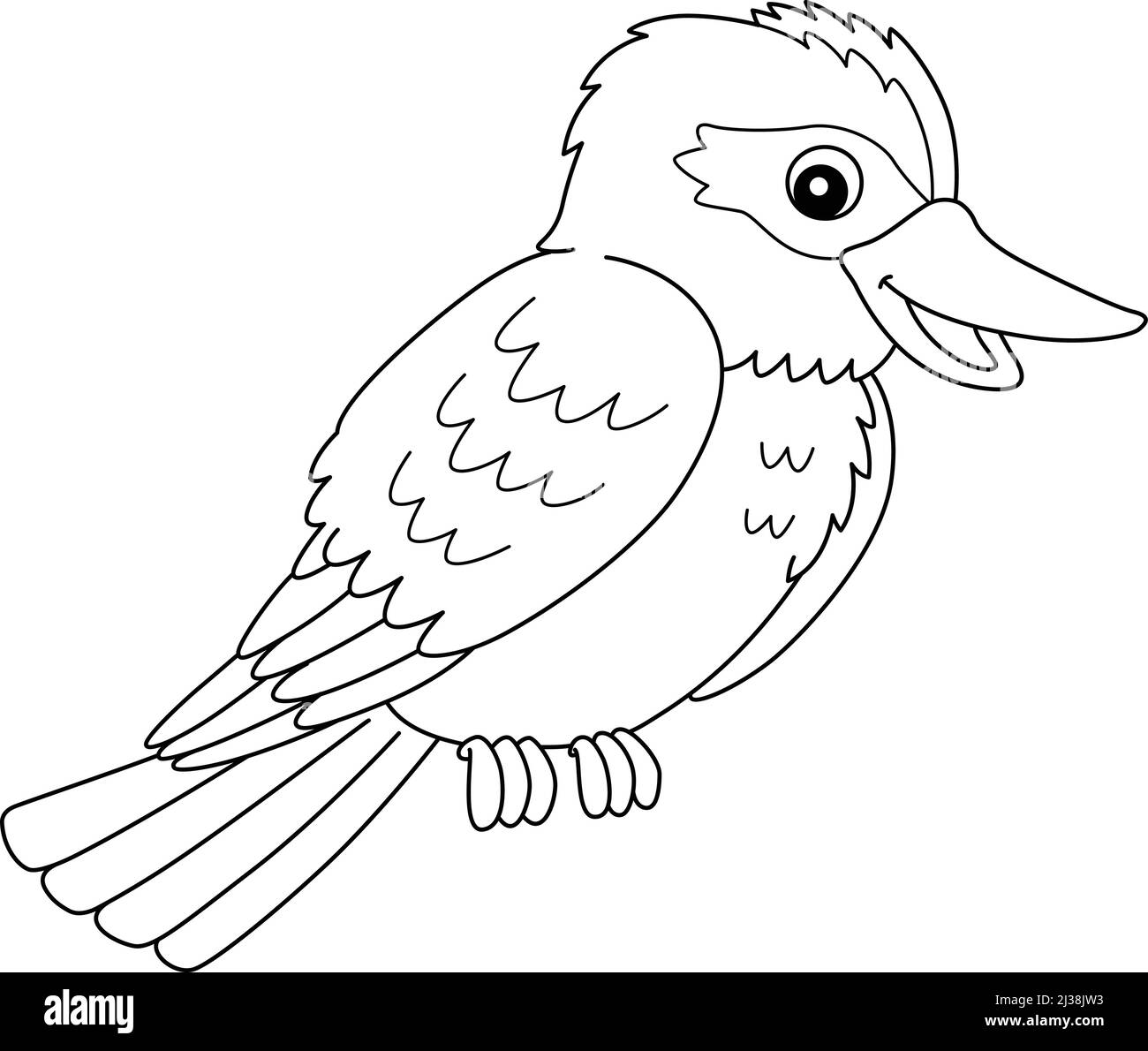 Kookaburra Animal Coloring Page Isolated for Kids Stock Vector