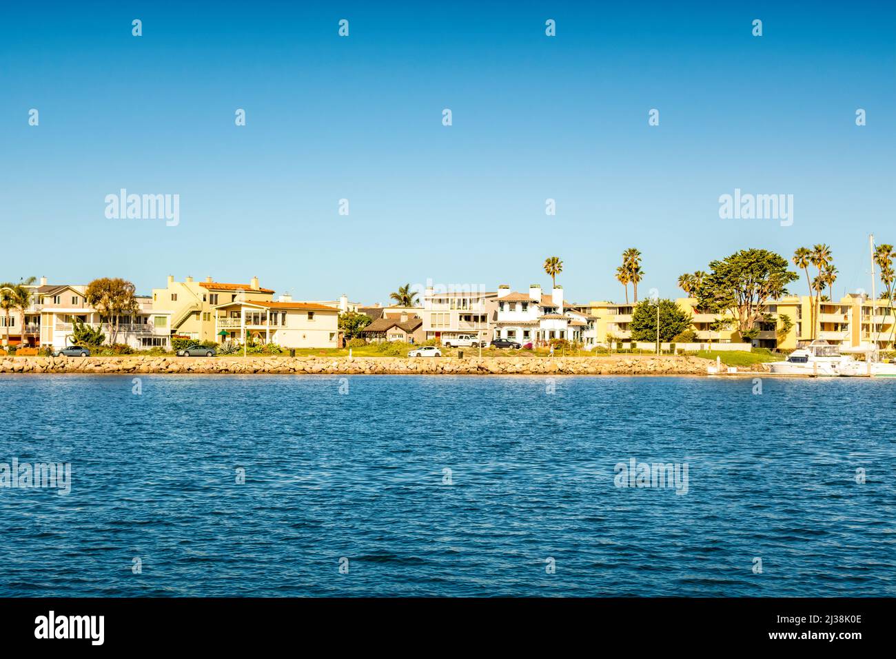 Waterfront houses in Oxnard, Ventura County, California, USA. Stock Photo