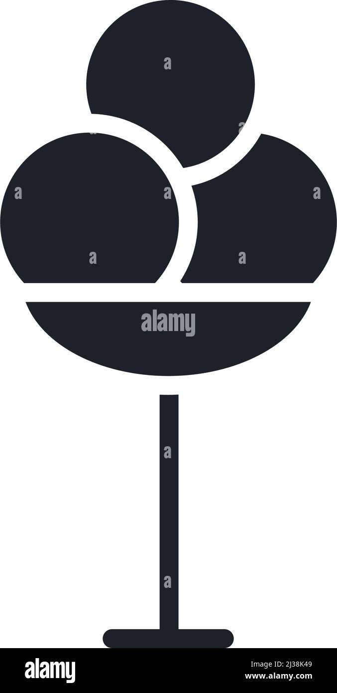 Ice cream scoops icon. Desserts isolated vector silhouettes Stock
