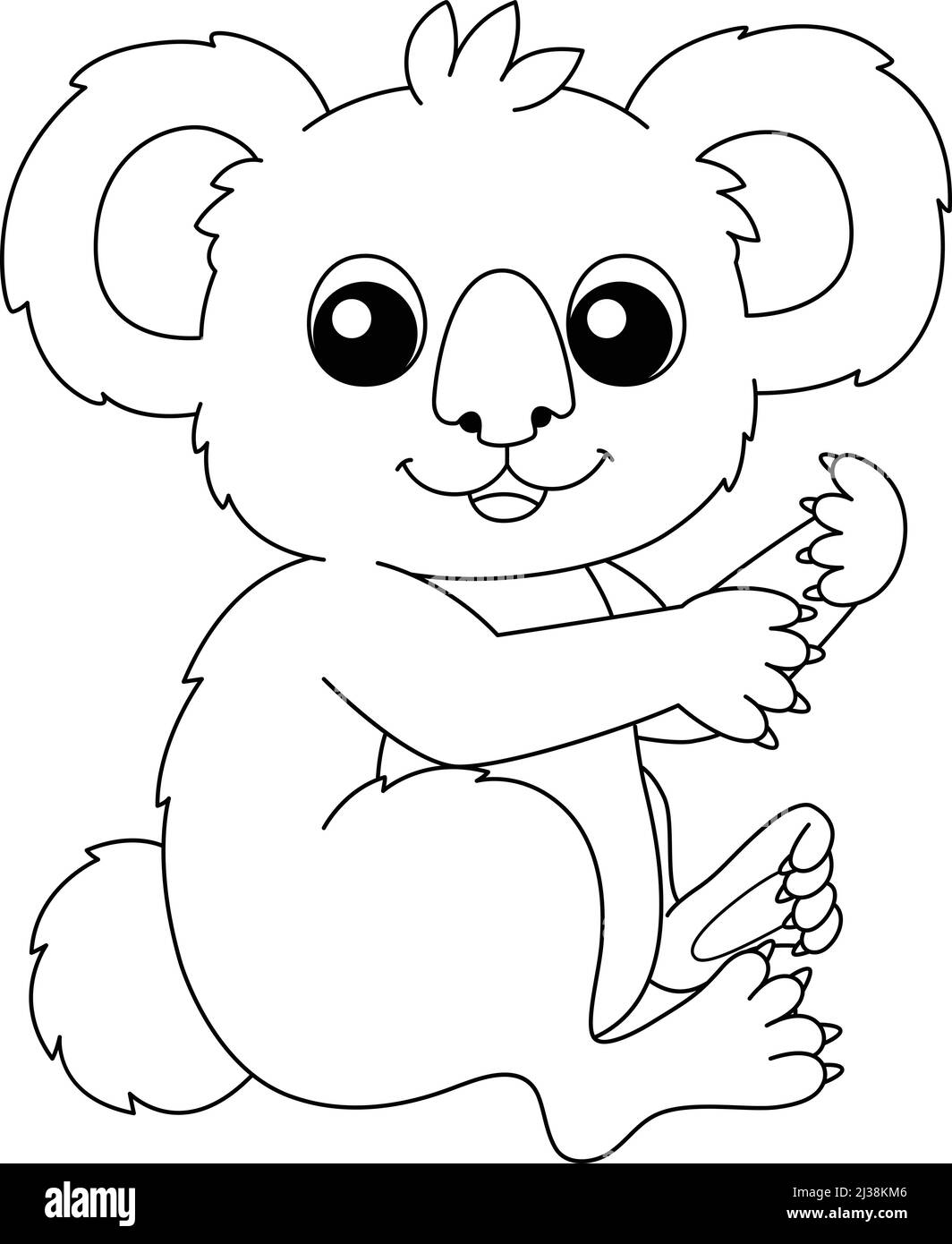 Koala Animal Coloring Page Isolated for Kids Stock Vector Image ...