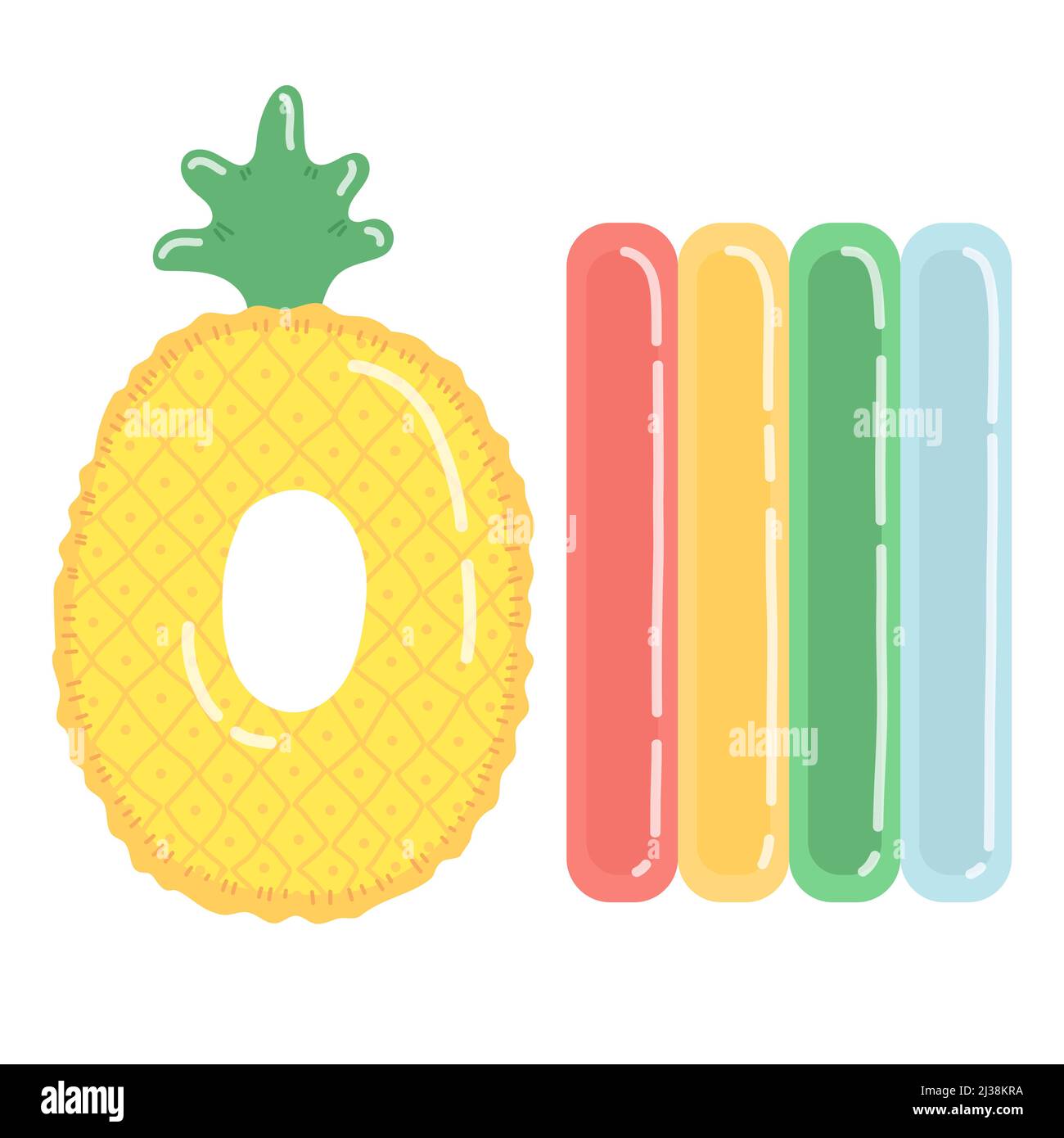 Summer rubber ring in flat design, vector Stock Vector