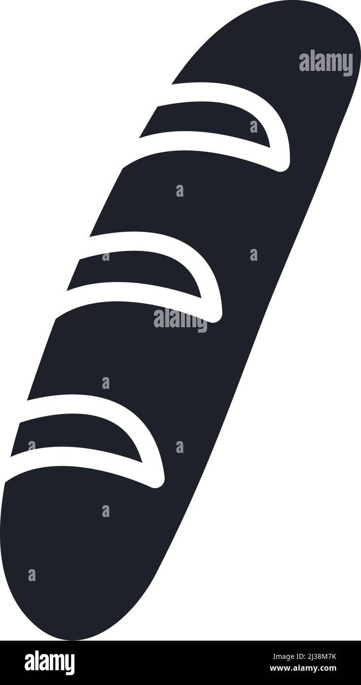 Loaf of bread icon. Bakery and pastry isolated vector silhouettes Stock ...