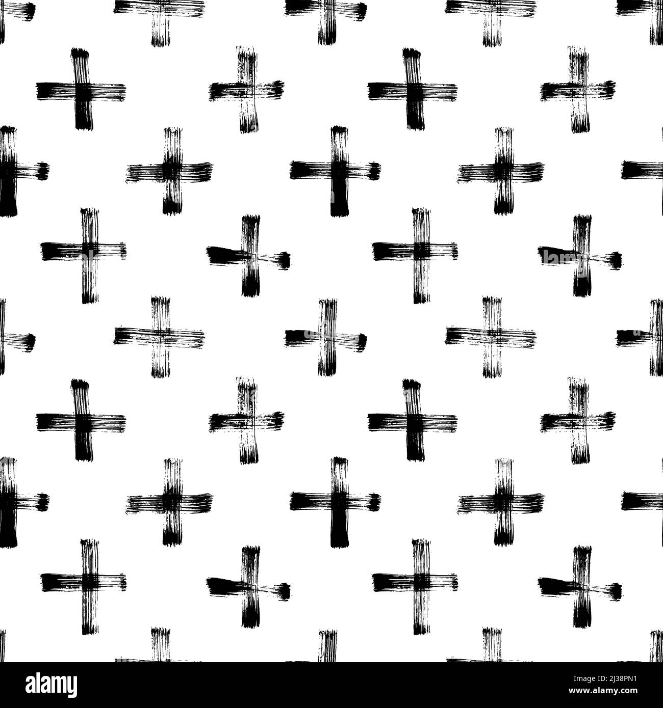 Hand drawn black crosses vector seamless pattern Stock Vector Image ...