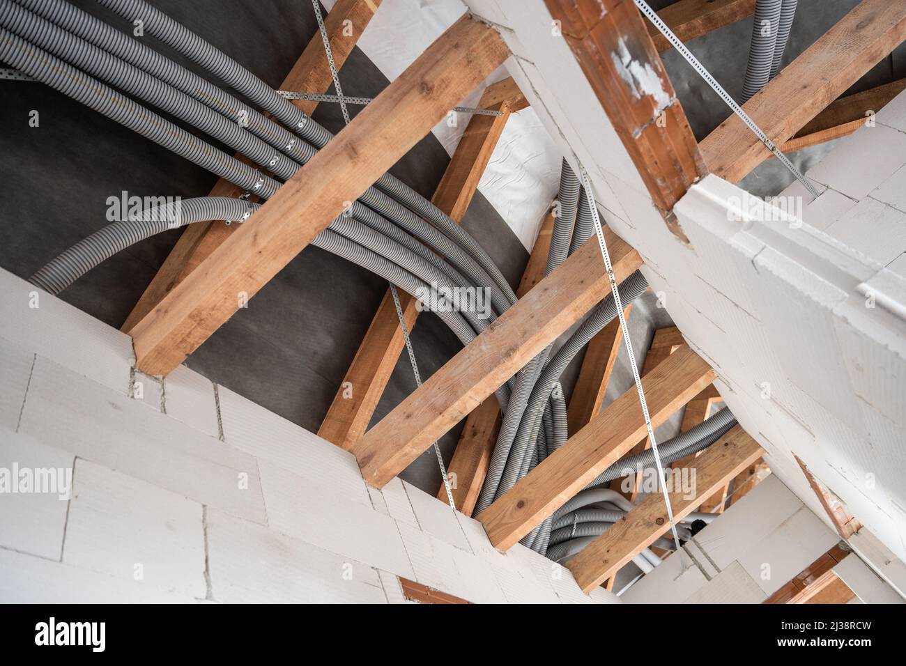 Air Circulation and Heat Recovery Pipelines Inside Newly Developed  Residential Building. HVAC Industry Theme Stock Photo - Alamy