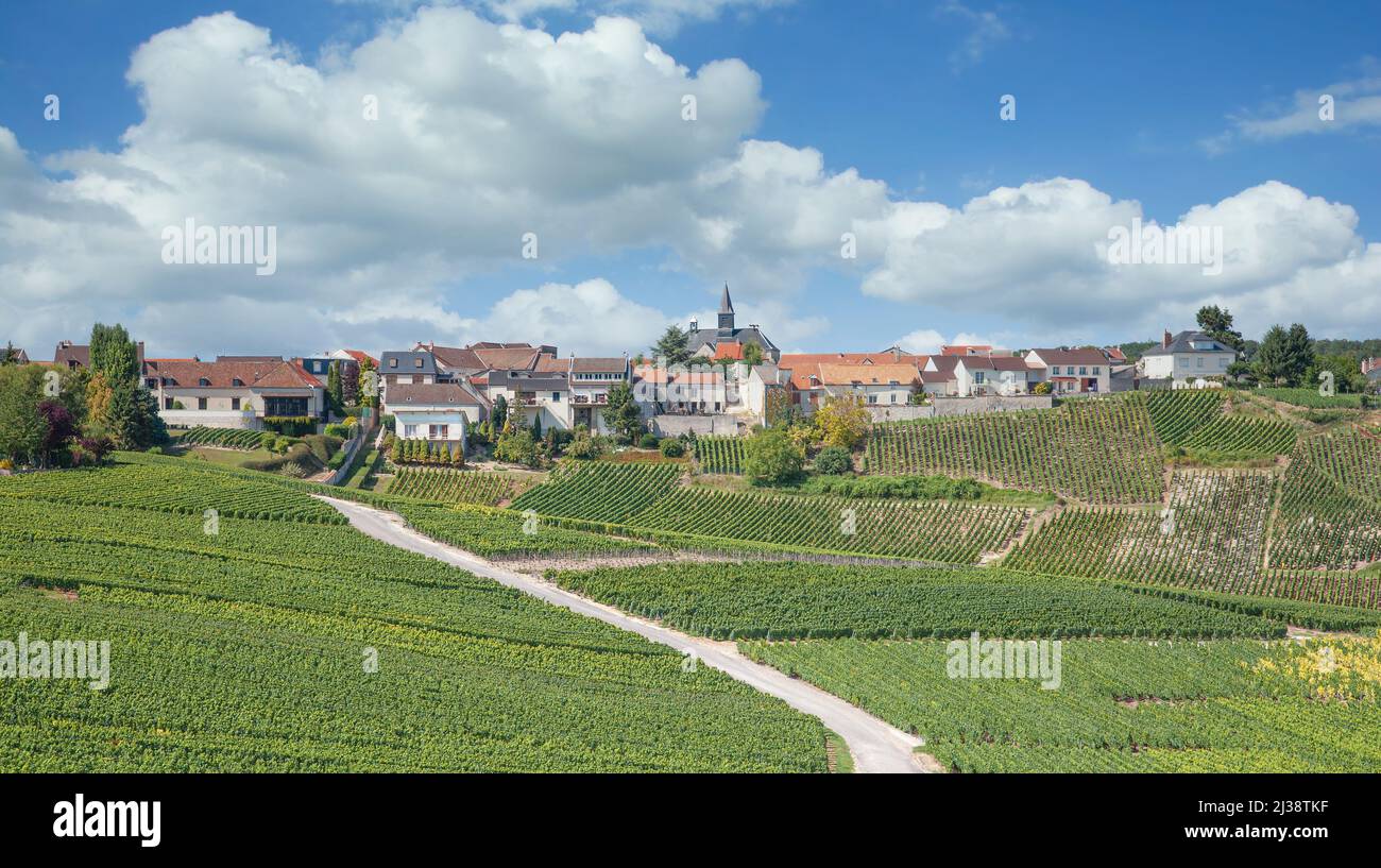 Wine Village of Cramant in Champagne region near Epernay,France Stock Photo