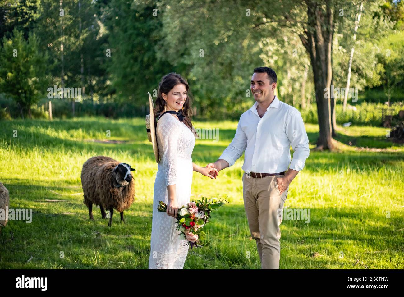 First wedding dance of newlywed Stock Photo