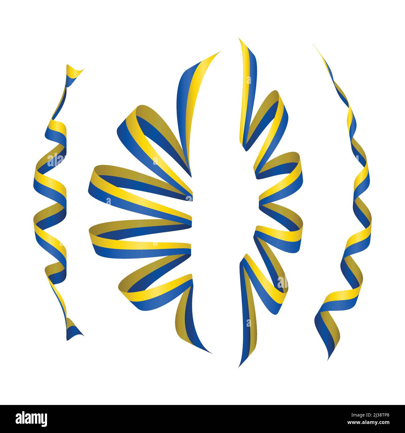 Yellow and blue ribbons set Stock Vector Image & Art Alamy