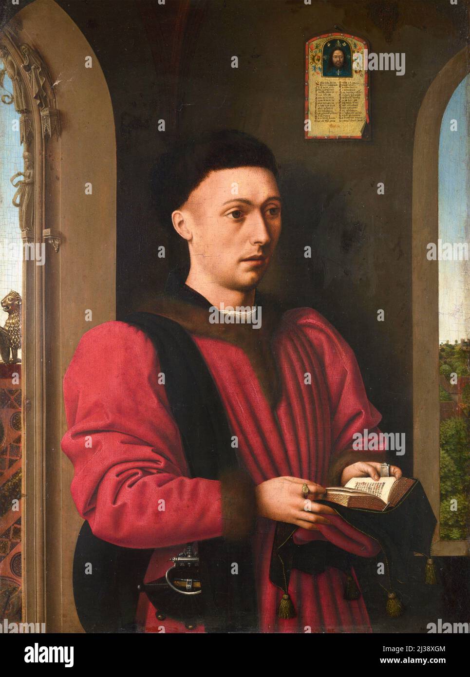 Petrus Christus (1425-1476) 'Portrait of a Young Man', oil on oak, c. 1450-60 Stock Photo