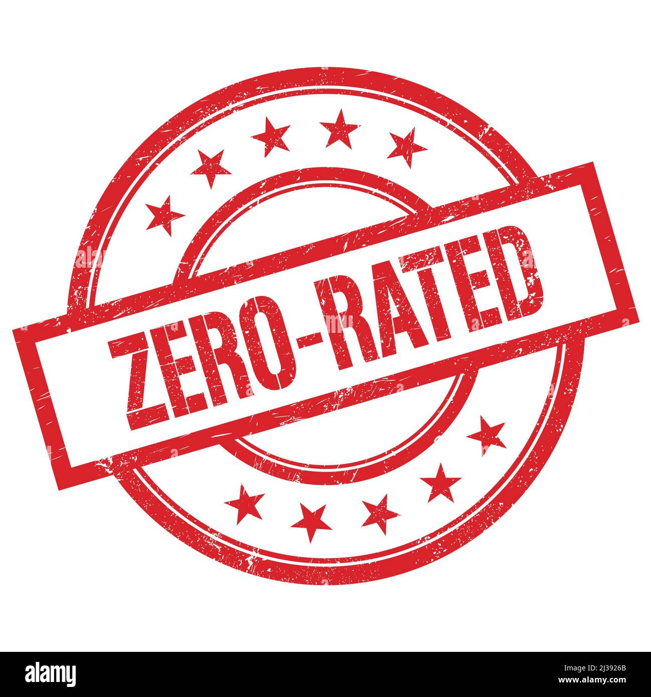 ZERORATED text written on red round vintage rubber stamp Stock Photo