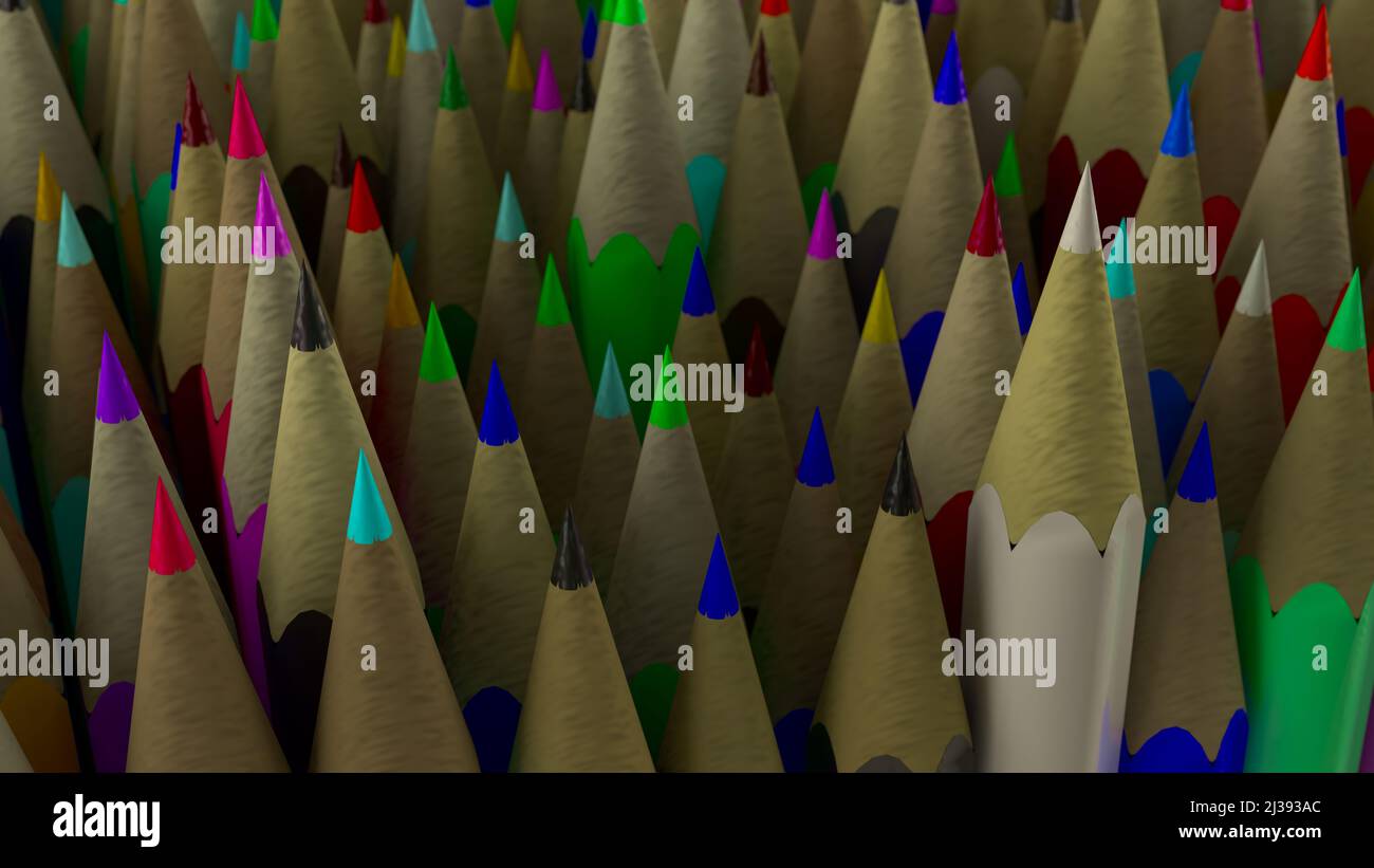 A set of sharp, colored pencils Stock Photo - Alamy