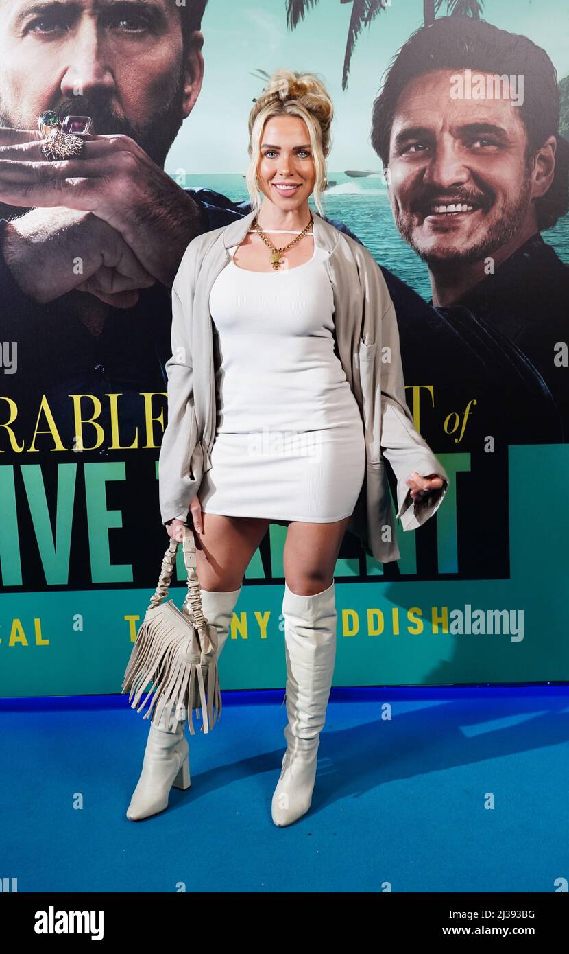Gabby Allen attending a screening of The Unbearable Weight of Massive Talent held at the Cineworld Leicester Square, central London. Stock Photo