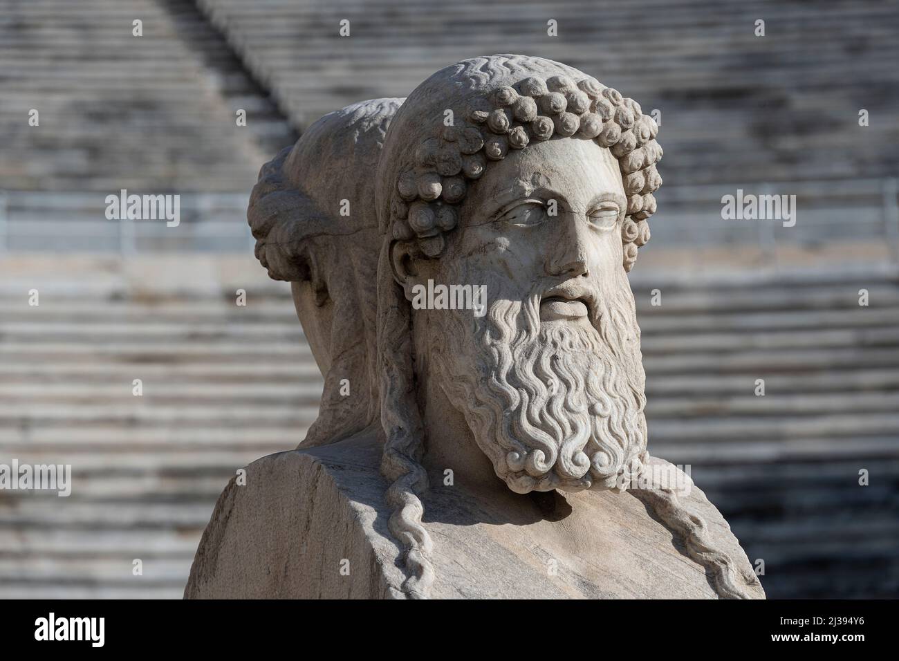 Antique Statue of Hermes in the olympic Stadion, Athens, Greece Stock Photo
