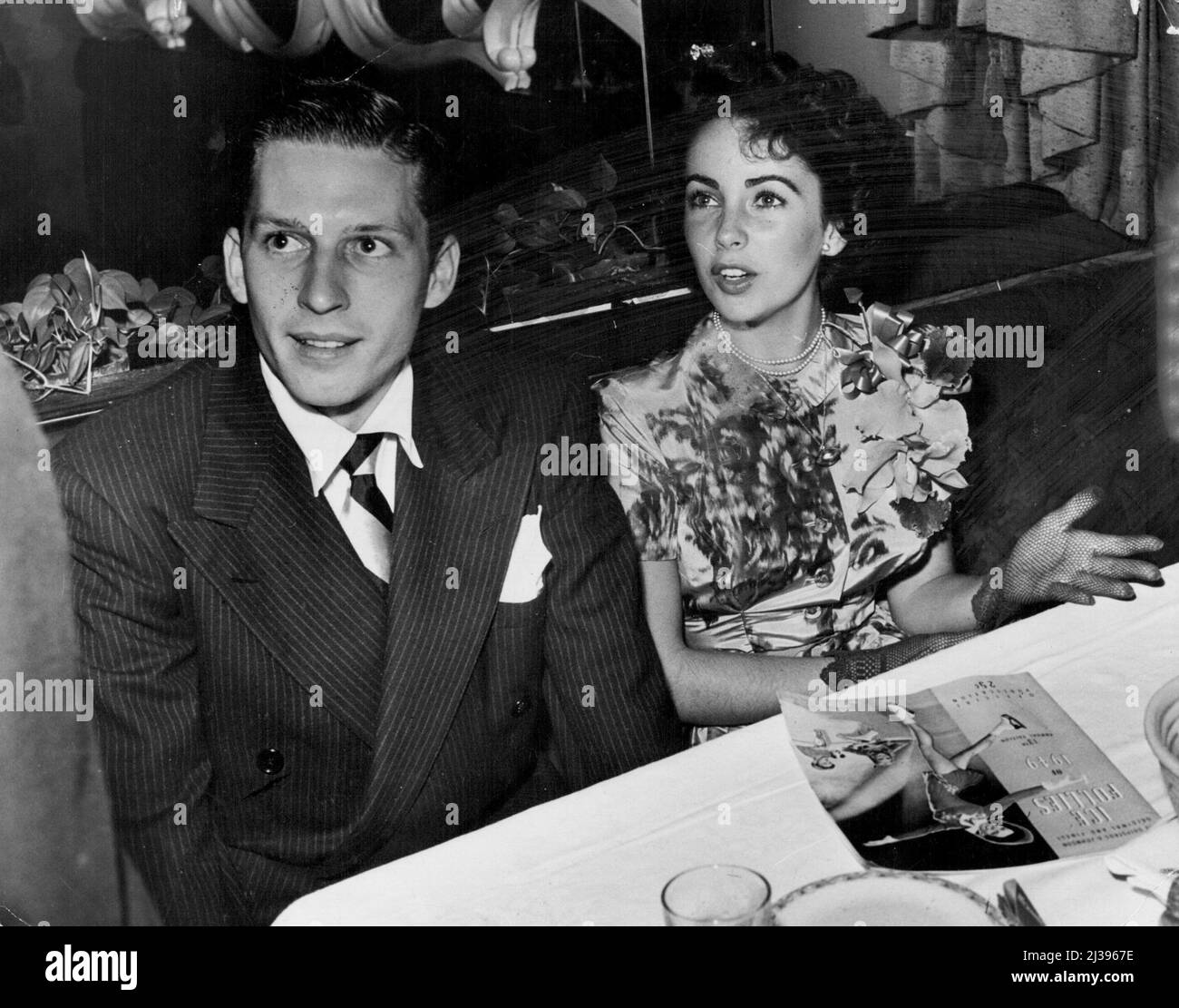 Arthur Loew, Elizabeth Taylor. November 20, 1948. Stock Photo