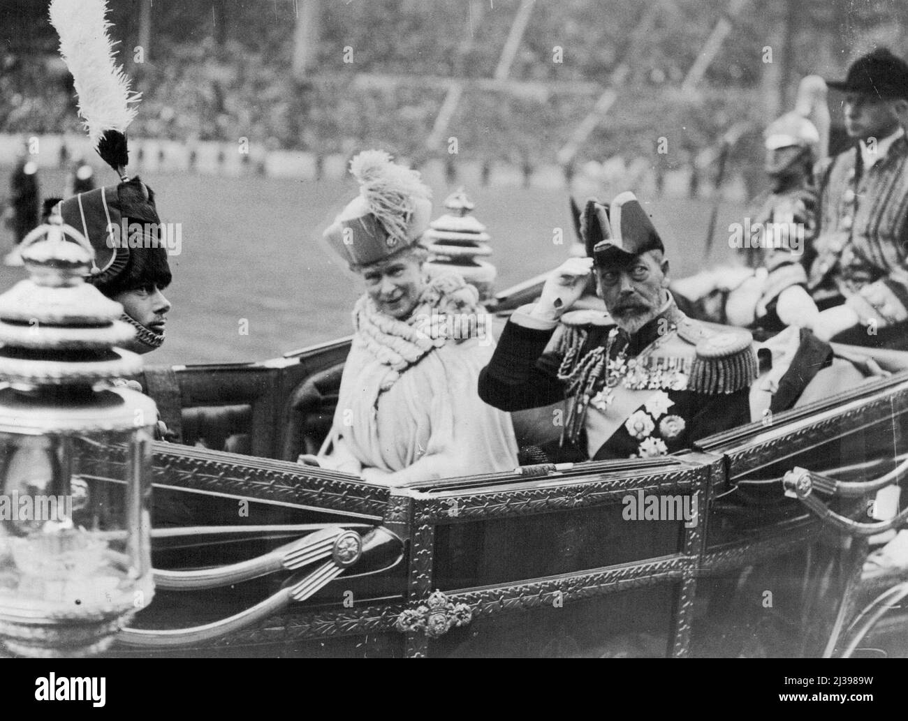 King and Queen operating of *****. January 9, 1934. Stock Photo