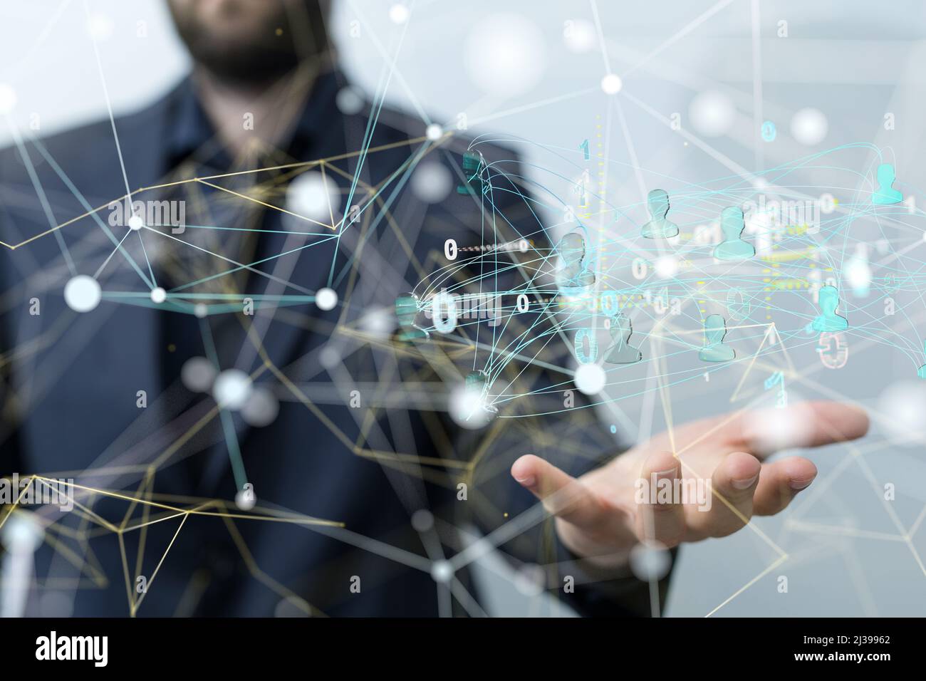 An illustration of an Abstract technology group and data Stock Photo ...