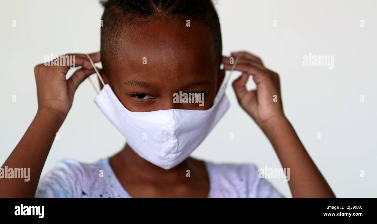African american boy wearing face hi-res stock photography and images ...