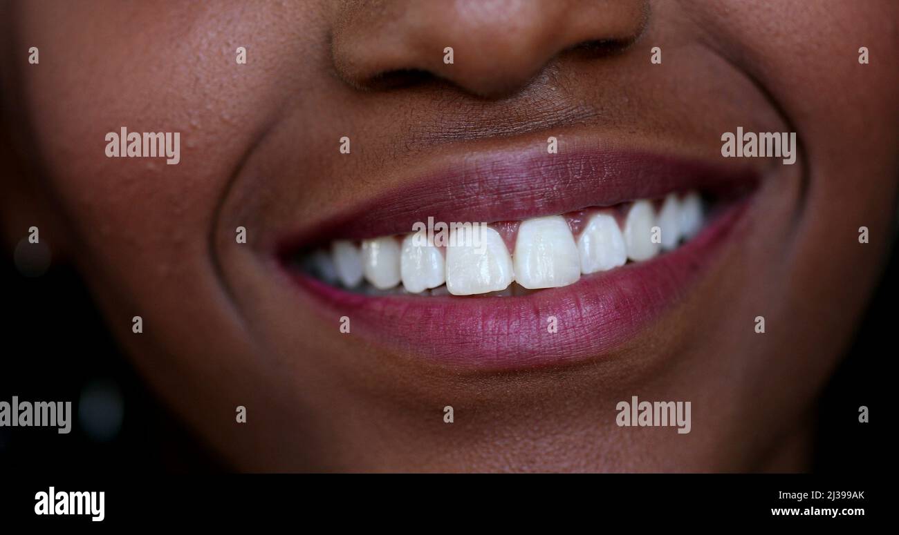 African ethnicity teen girl smiling close-up mouth Stock Photo - Alamy