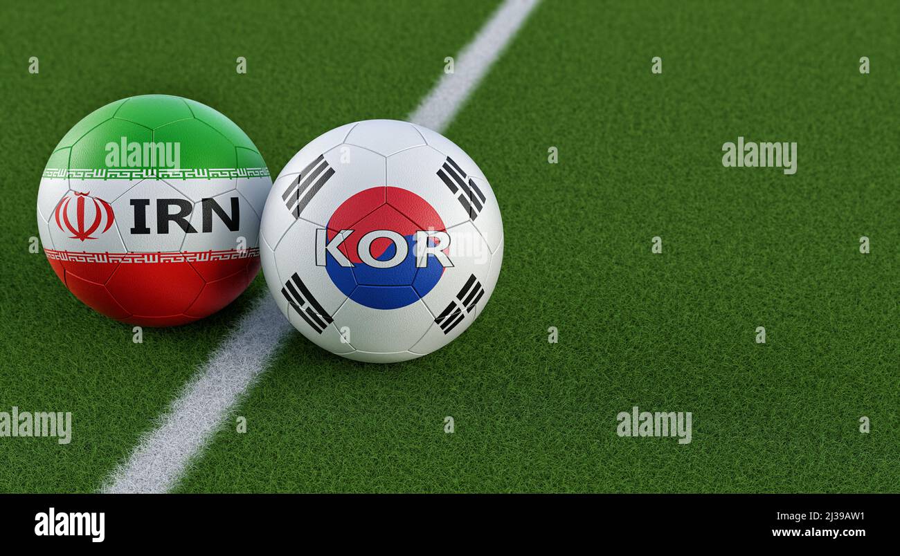 Iran vs. South Korea Soccer match - Soccer balls in Iran and South