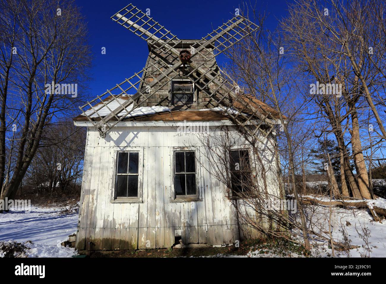 Old windmill Long Island New York Stock Photo