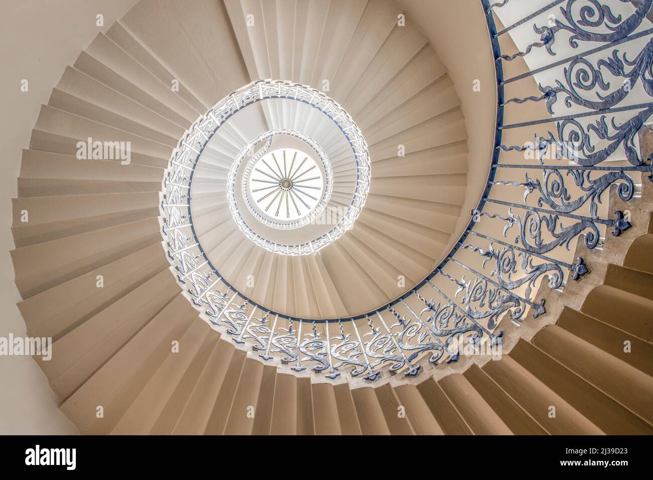The famous spiral staircase in the Queen's House, Greenwich, London Borough of Greenwich, Greater London, England, United Kingdom Stock Photo