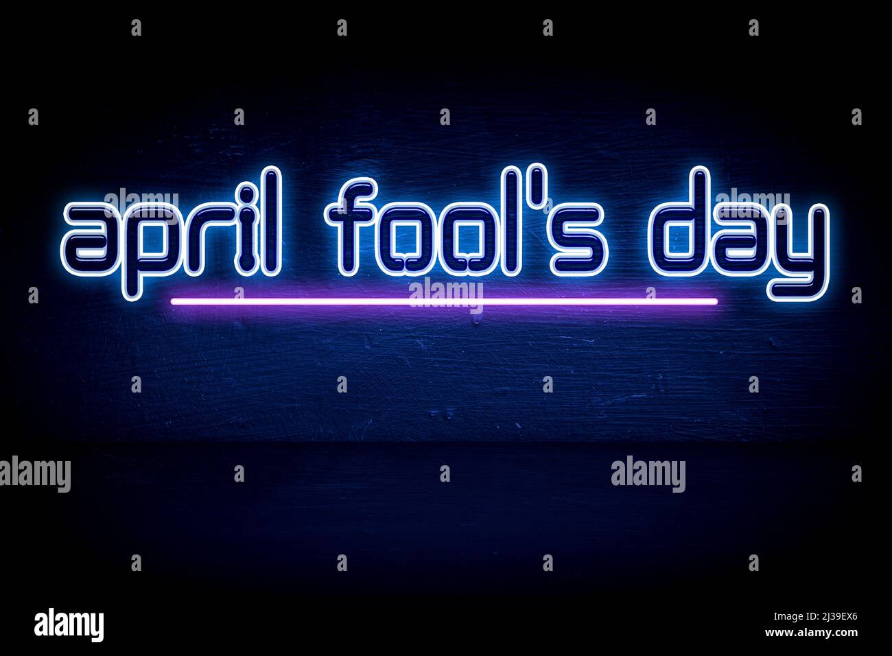 April Fool's Day - blue neon announcement signboard Stock Photo - Alamy