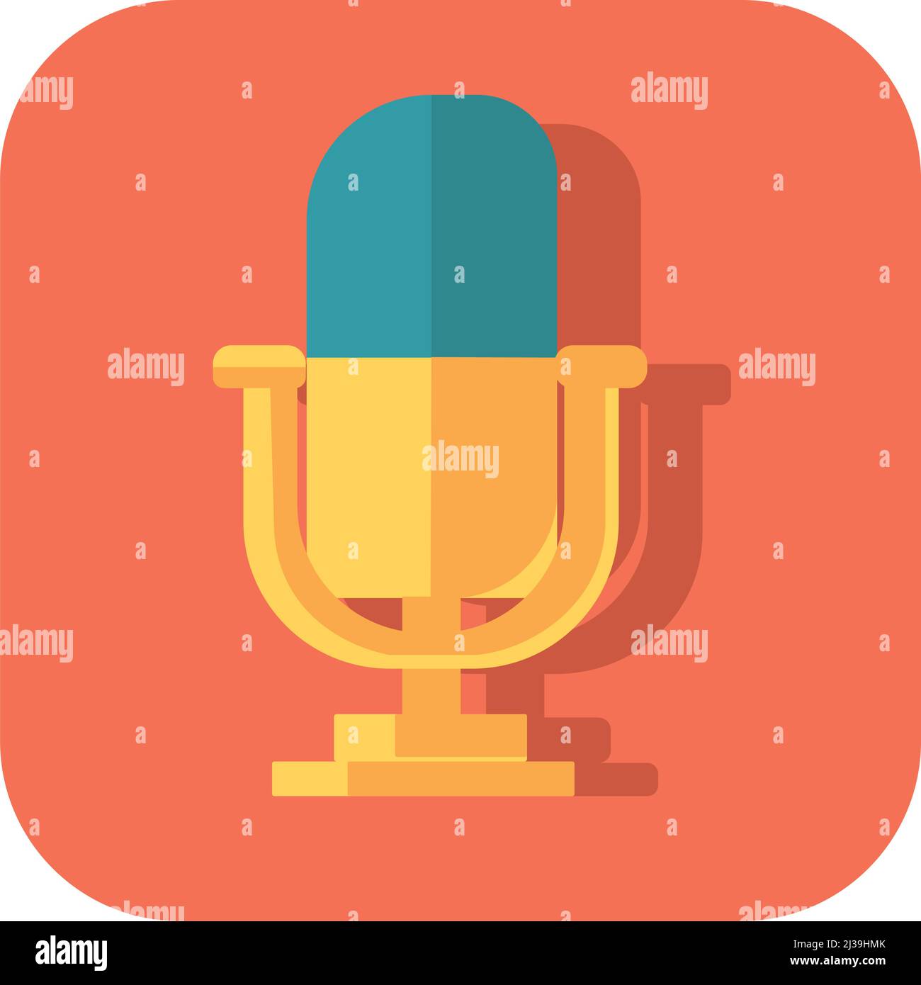 Abstract button icon microphone on white background - Vector ...