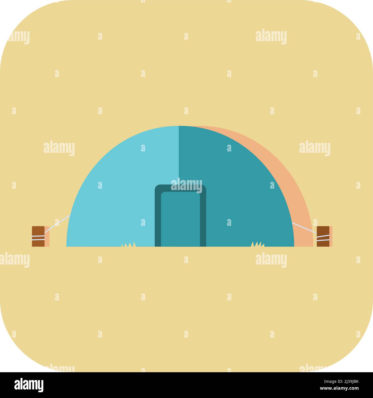 Abstract button icon tourist tent on white background - Vector ...