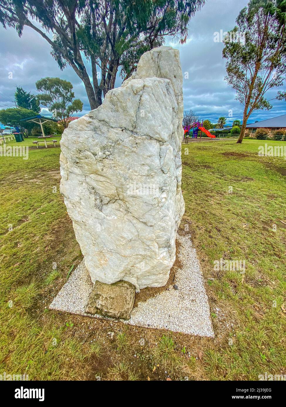 A White Rock Statue in the Park at Deepwater, NSW, Australia Stock ...