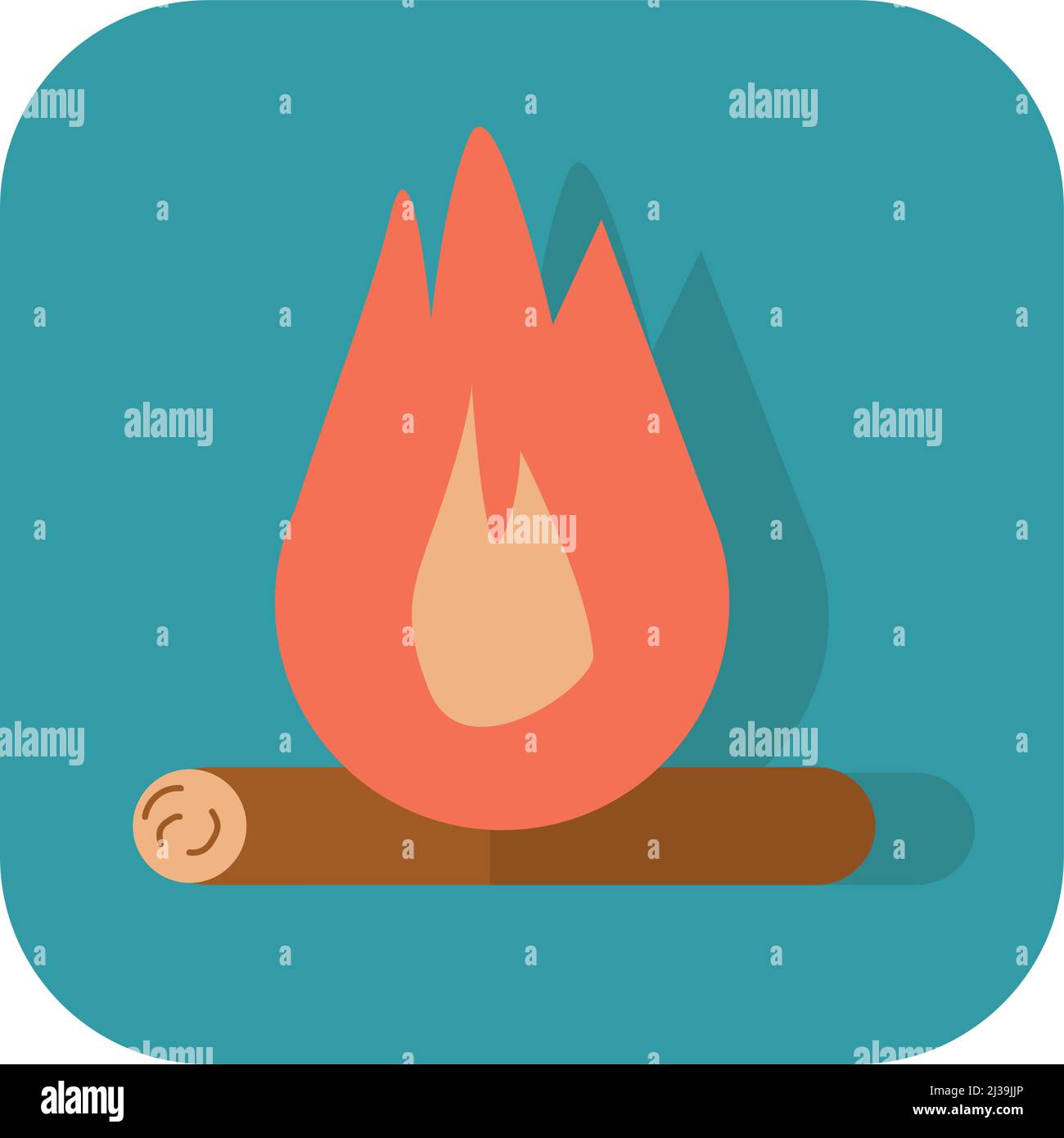 Campfire abstract button icon on white background - Vector illustration ...