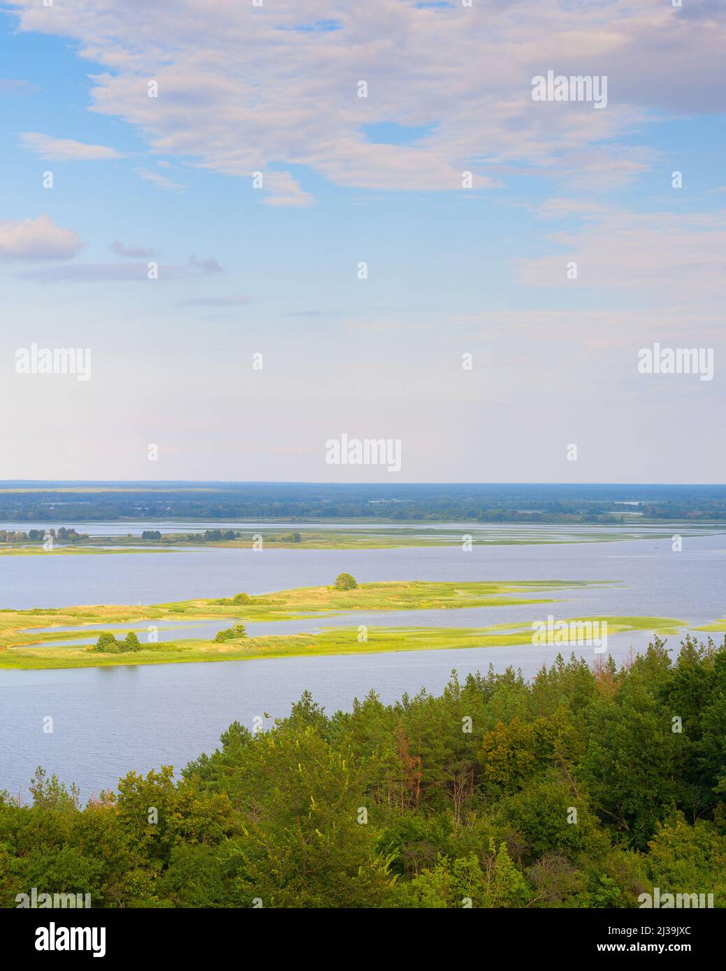 Landscape with beautiful Dnipro river. Vytachiv, Ukraine Stock Photo
