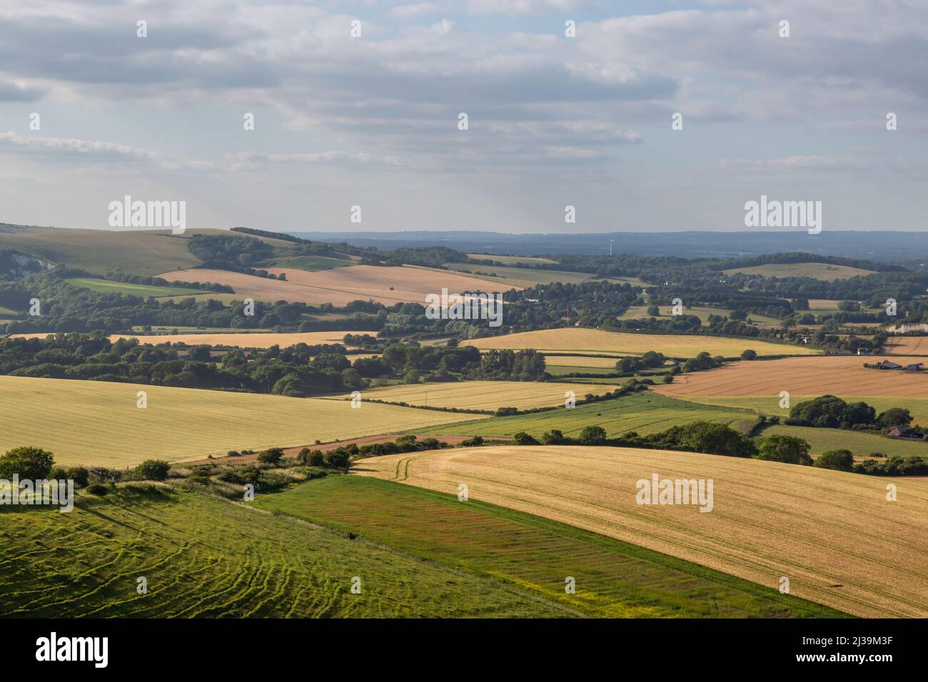 A view over the South Downs in Sussex on a summers day Stock Photo